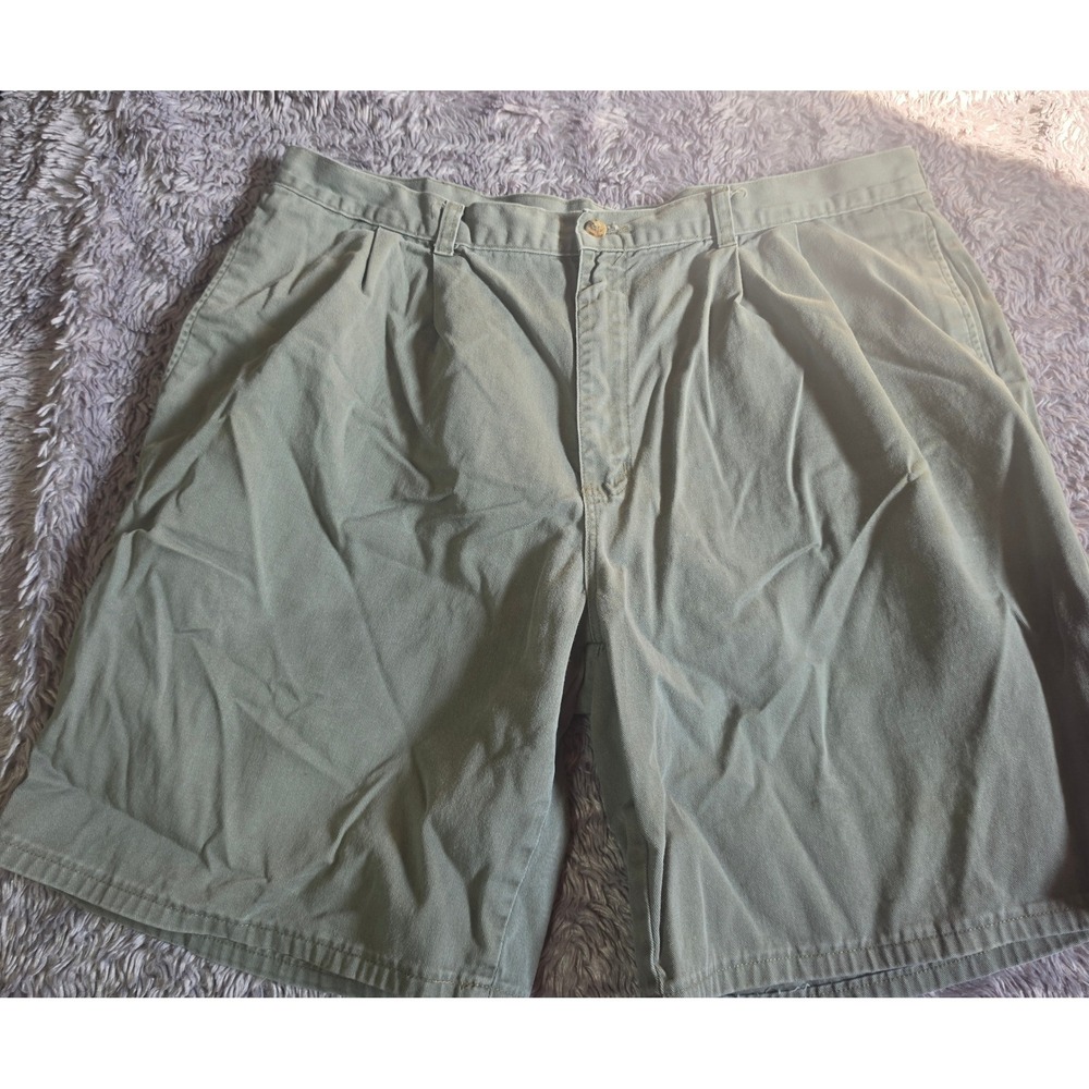 Vtg 90s Duck Head Mens Pleated Chino Shorts Olive Green Cotton Twill Size 38